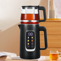 Electrodomésticos de venta en caliente Doble capa 1.5L+1.1L acero inoxidable agua eléctrica hervidor de agua árabe samovar creador de té de vidrio tetera