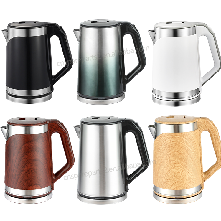 YUEKON Aparatos de cocina Tetera eléctrica de acero inoxidable de doble pared de 2 l Hervidor eléctrico con base de 360 ​​grados 