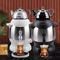 YUEKON-TETERA de té turca Samovar rusa, tetera eléctrica de gran capacidad de 5L con Tetera de cerámica
