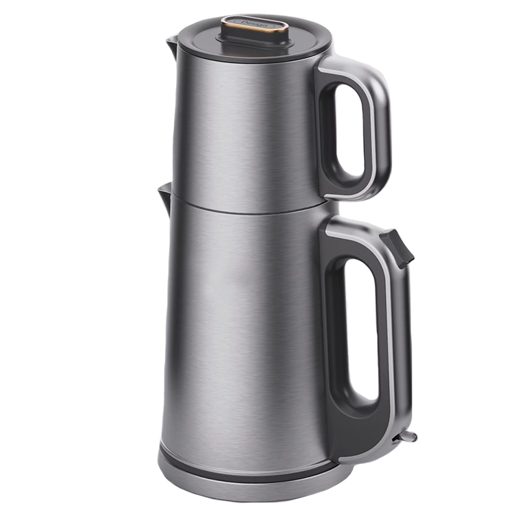 Tetera eléctrica de acero inoxidable de doble capa con Control de temperatura ajustable, olla de protección para hervir en seco