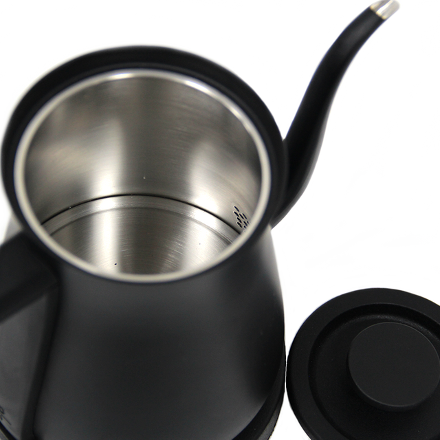 Tetera de acero inoxidable de 600ml y 1200w para café, hervidor eléctrico con cuello de cisne
