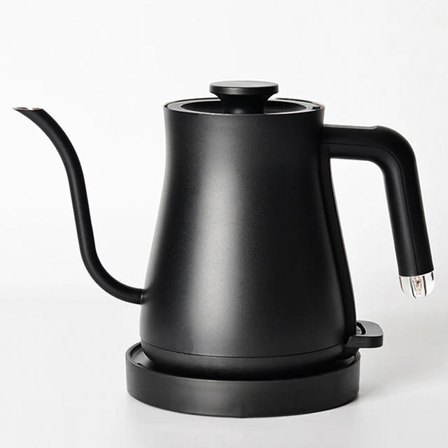Tetera de acero inoxidable de 600ml y 1200w para café, hervidor eléctrico con cuello de cisne