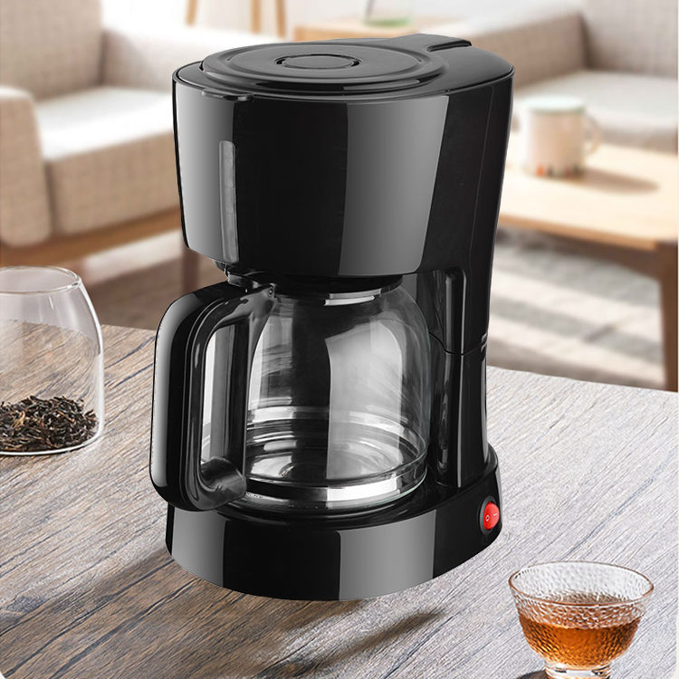 650W Apagado automático 1.5L 5-10 taza Cafetera espresso eléctrica por goteo Negro