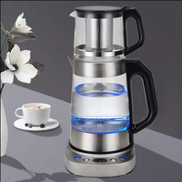 Hervidores eléctricos Samovar de cristal inteligente, Control Digital de temperatura, mantiene el té caliente, tetera turca persa de acero inoxidable 
