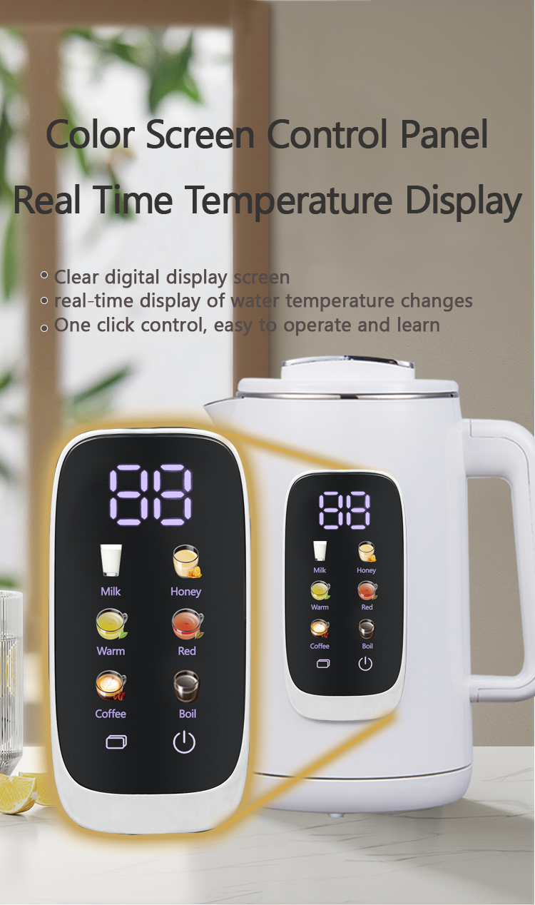 Nuevo diseño Tea Pot Digital 1.5L+1.1L Turco Samovar Kettle Electric Tea Maker Juego de control de control de color automático Doble Kettle