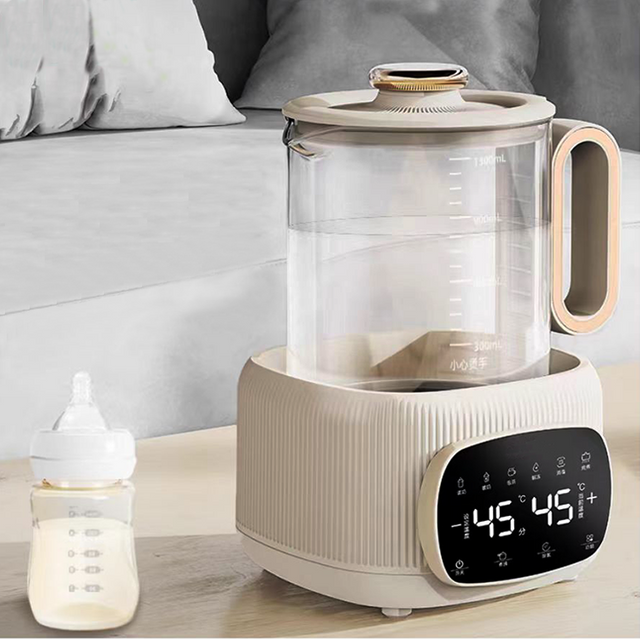 Calentador de biberones con diseño de capacidad de 1,3 L, máquina moduladora de leche, mezclador de leche 3 en 1 y hervidor con función de eliminación de cloro