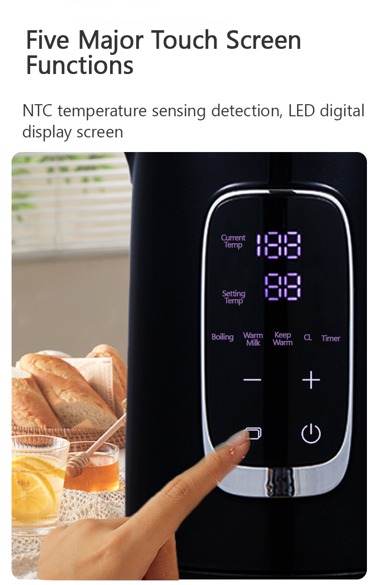 Gran oferta 2,6l 2 en 1 teteras eléctricas hervidor Digital bandeja turca con Control de temperatura