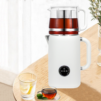 Gran oferta, hervidor eléctrico de acero inoxidable 1,7/2,8l, tetera Samovar doble turca, hervidor de agua con juego de tetera de 1,1l
