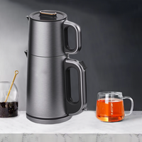  Nuevo diseño, electrodomésticos de cocina, tetera turca doble, hervidor eléctrico de acero inoxidable y tetera