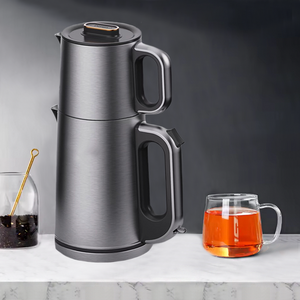  Nuevo diseño, electrodomésticos de cocina, tetera turca doble, hervidor eléctrico de acero inoxidable y tetera