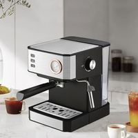 Cafetera italiana automática comercial de 850W, máquina para preparar café por goteo Espresso de 20bar con medidor de presión, bandeja de goteo para vaporera