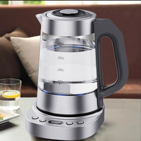 Hervidor eléctrico ruso popular de cristal de 1,7l para cocina, hervidor de agua Samovar, hervidor eléctrico