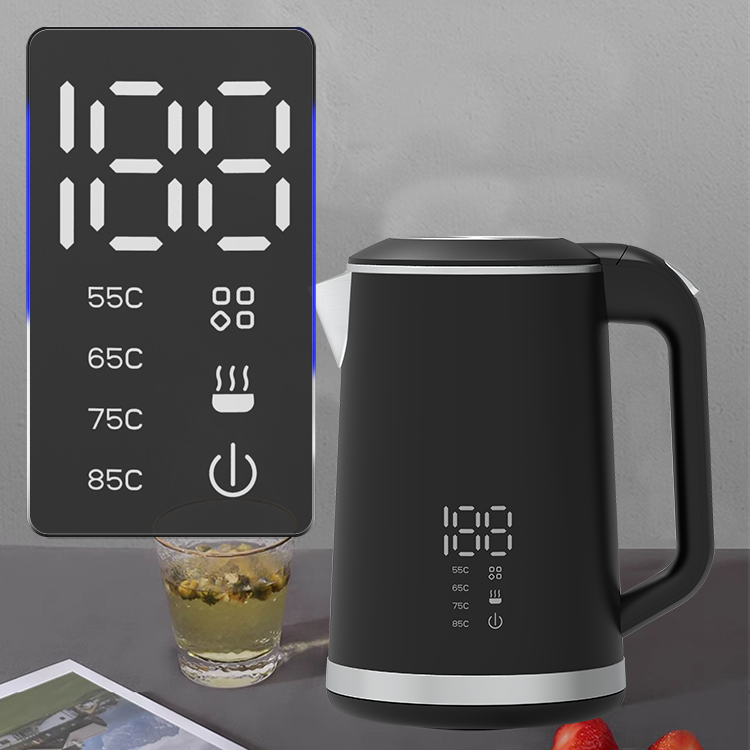 Hervidor de té eléctrico Digital inteligente con Control de temperatura, jarra de acero inoxidable de 1,5 l, doble capa