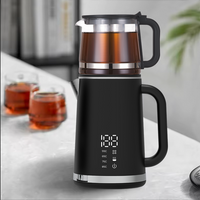 Electrodomésticos de cocina 1.5L tettle+1.1l tetera doble fabricante de té de té control de temperatura pantalla digital de vidrio para té alto