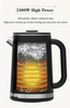 Yuekon 1.5L+1.1L Cerneras electrónicas de vidrio Hervidor de vidrio y tetera 2 pulgadas fabricante de té de doble capa con control de temperatura