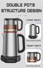 Aparato doméstico OEM Custom Electric Glass Kettle Tea Té Maker Maker Machine 2.0L+1.1LdOuble Heta de acero inoxidable y tetera 
