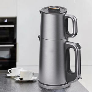 Tetera eléctrica de acero inoxidable de doble capa con Control de temperatura ajustable, olla de protección para hervir en seco