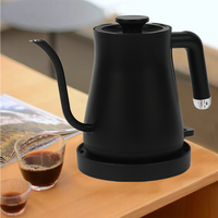 Cafetera de acero inoxidable de 600ml para café expreso, hervidor de café eléctrico con cuello de cisne