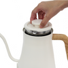 Cafetera eléctrica con Control de temperatura Variable de 0,7l, tetera blanca para preparar café, tetera para café inoxidable