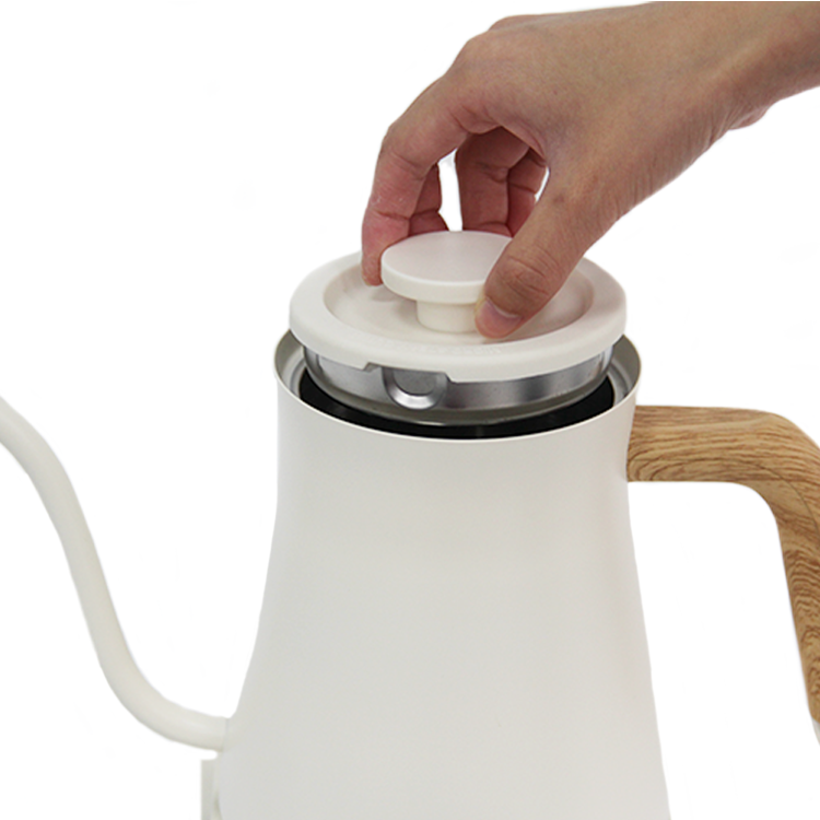 Cafetera eléctrica con Control de temperatura Variable de 0,7l, tetera blanca para preparar café, tetera para café inoxidable