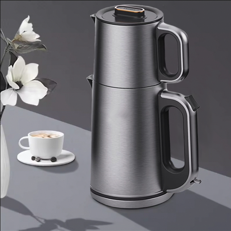 Tetera eléctrica de acero inoxidable de alta calidad, tetera turca con mango, Control de pantalla táctil, juego de tetera eléctrica Samovar