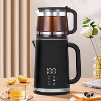 Hervidor moderno de doble pared de 1500w, Base de 360 ​​grados, 1,5l + 1,1l, Hervidor eléctrico inteligente de doble capa con tetera pequeña