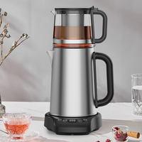 1500W Dual hervidor de agua Calefacción táctil Control de té digital Té de acero inoxidable Electric Samovar té turco.