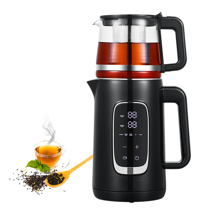 Gran oferta 2,6l 2 en 1 teteras eléctricas hervidor Digital bandeja turca con Control de temperatura