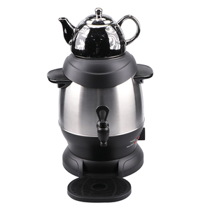 Nuevo estilo, juego de tetera Samovar árabe, olla de cerámica, tetera doble de acero inoxidable, tetera eléctrica Samovar con olla de cerámica 