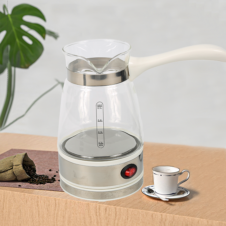 Cafetera turca de nuevo diseño, placa calefactora de 500ml, calentador de cafetera, hervidor transparente para el hogar 