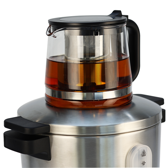 Fabricante mayorista de acero inoxidable 4l, máquina para hacer té Samovar ruso, hervidor de agua eléctrico Samovar turco a la venta